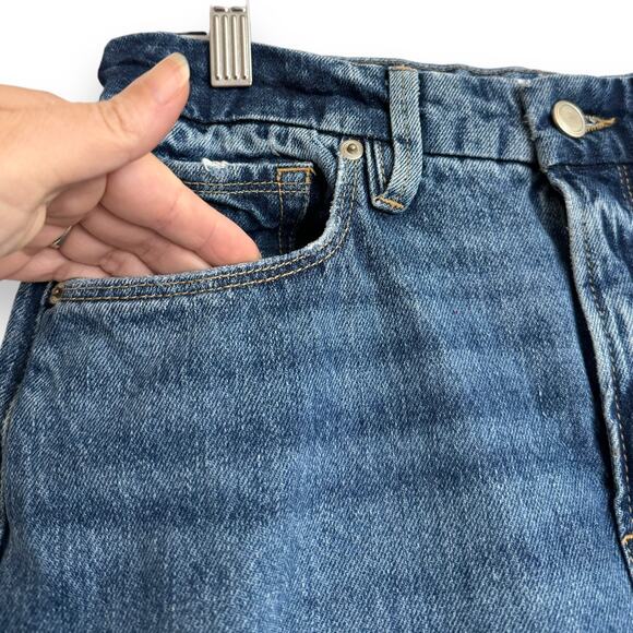 Good American Good Vintage Straight Distressed Indigo Wash Jeans Women's 4 27 - Picture 5 of 9